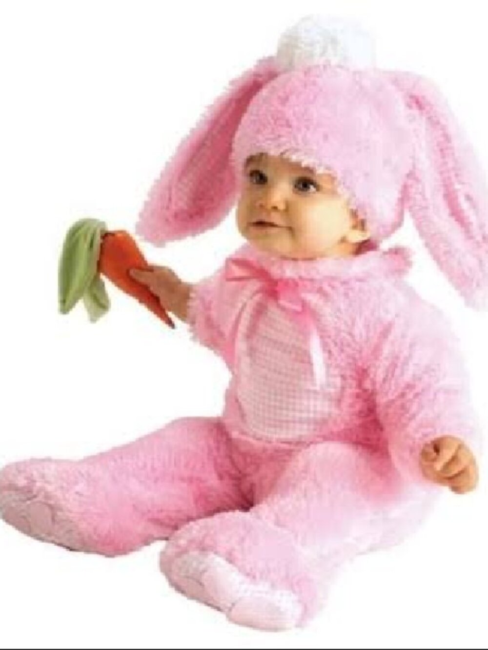 Pink Bunny Rabbit Baby Costume ,0-6 Months Easter Costume Halloween 3 Pc Set